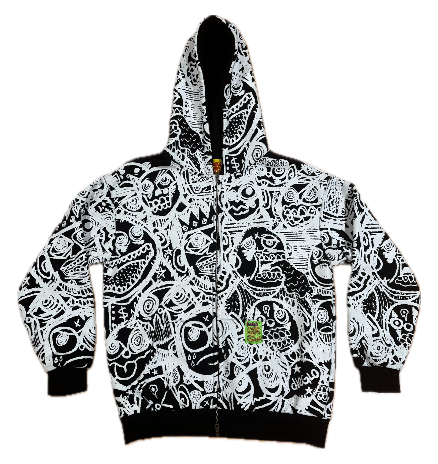 White & Black Hoodie (Negative)