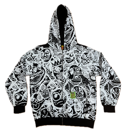 White & Black Hoodie (Negative)